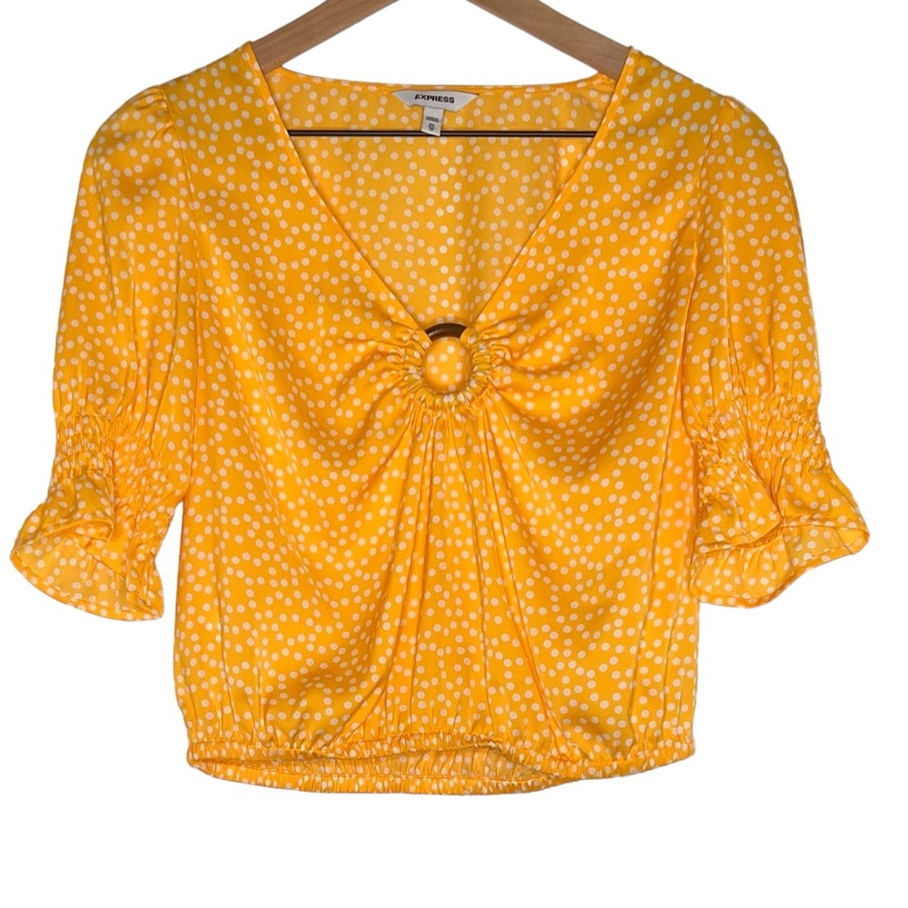 Express Yellow Polka Dot Top | XSmall